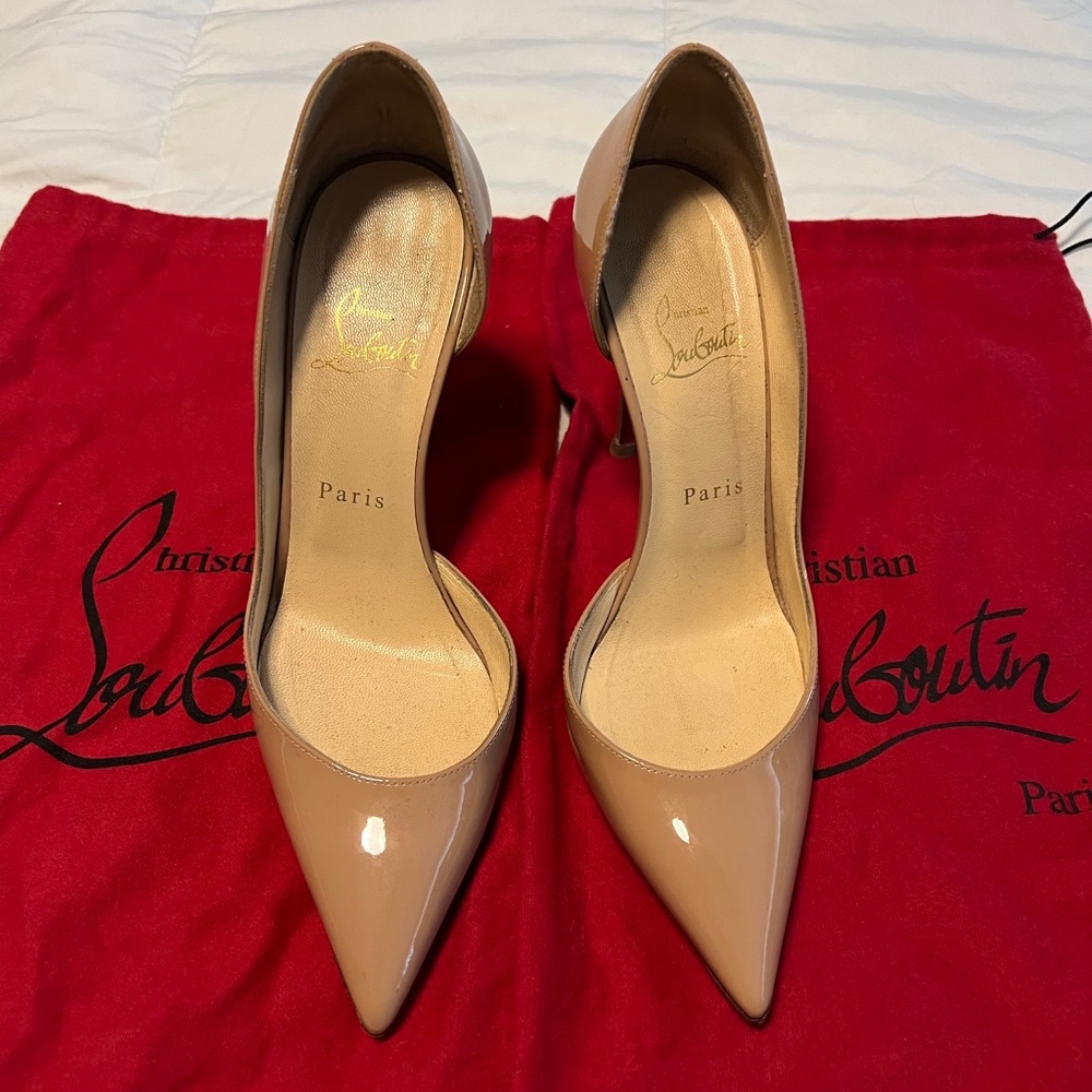 Tan Iriza 100 Patent leather pumps